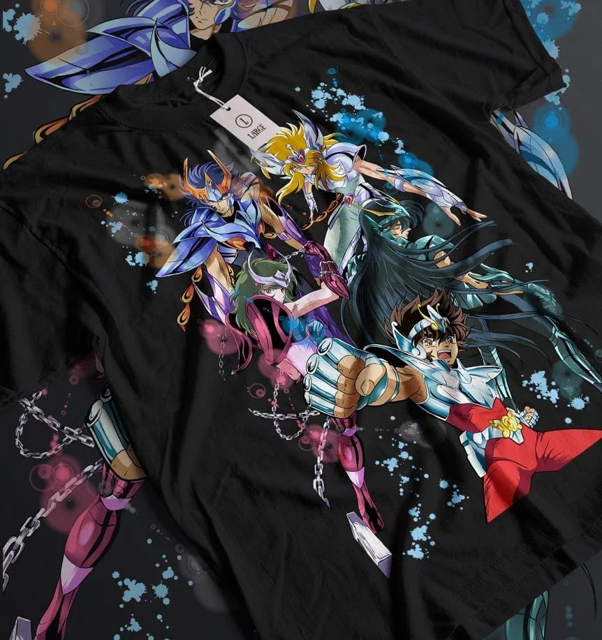 Saint Seiya knights Of the Zodiac Hyoga Ikki Anime - Adult & Kids T-Shirts, Sweatshirts & Hoodies apparel design preview 1