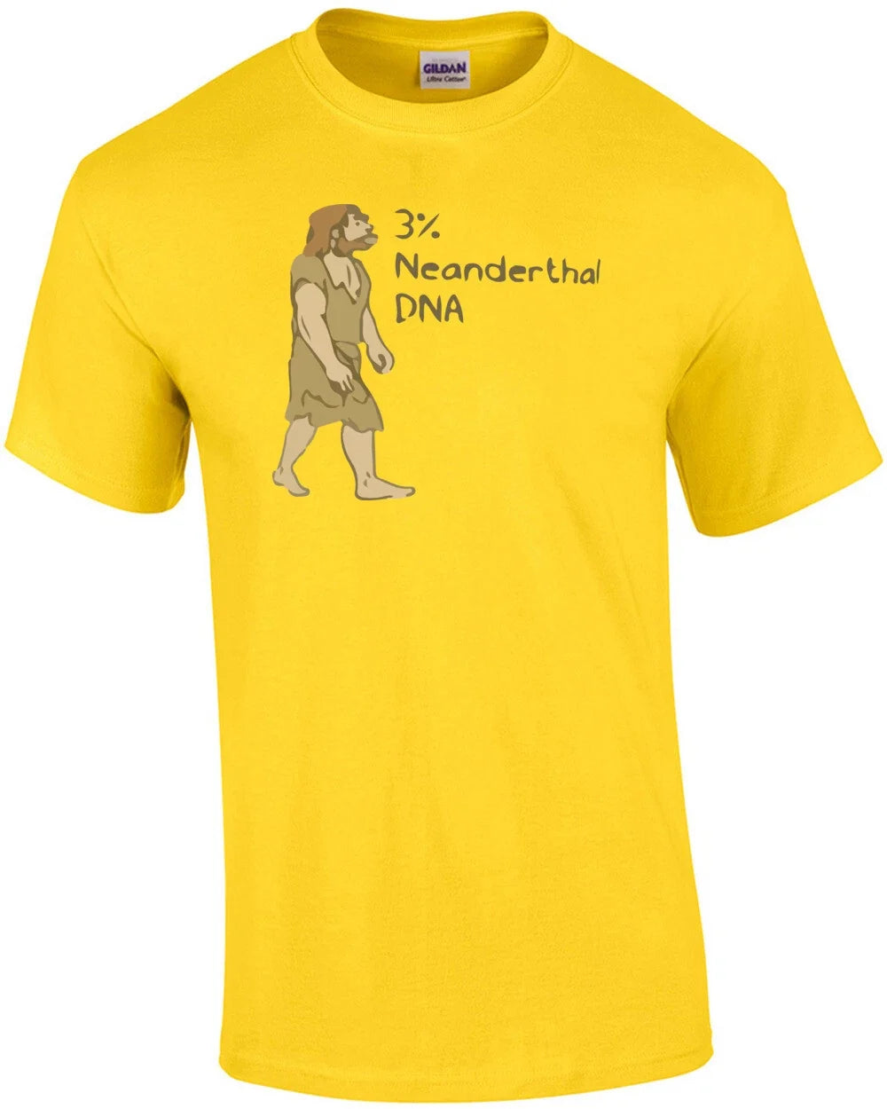3% Neanderthal DNA Funny Caveman - Adult & Kids T-Shirts, Sweatshirts & Hoodies apparel design preview 1