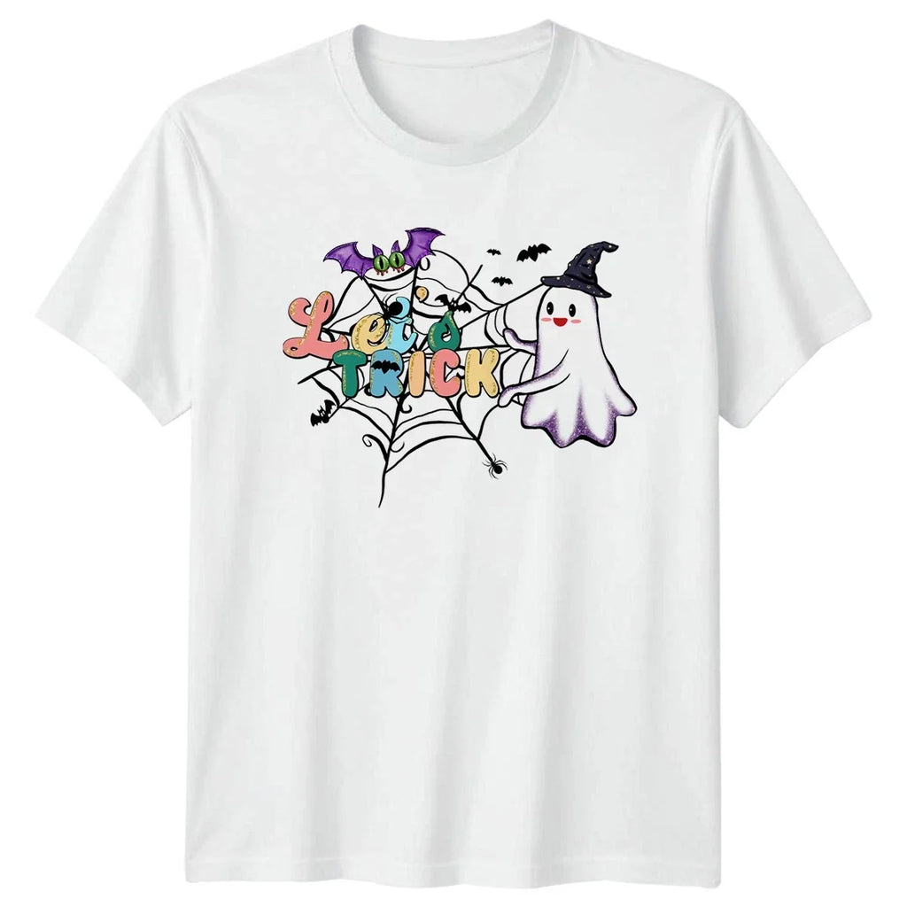 Lets Trick Cute Halloween Kawaii Ghost Bat Gift For - Adult & Kids T-Shirts, Sweatshirts & Hoodies apparel design preview 1