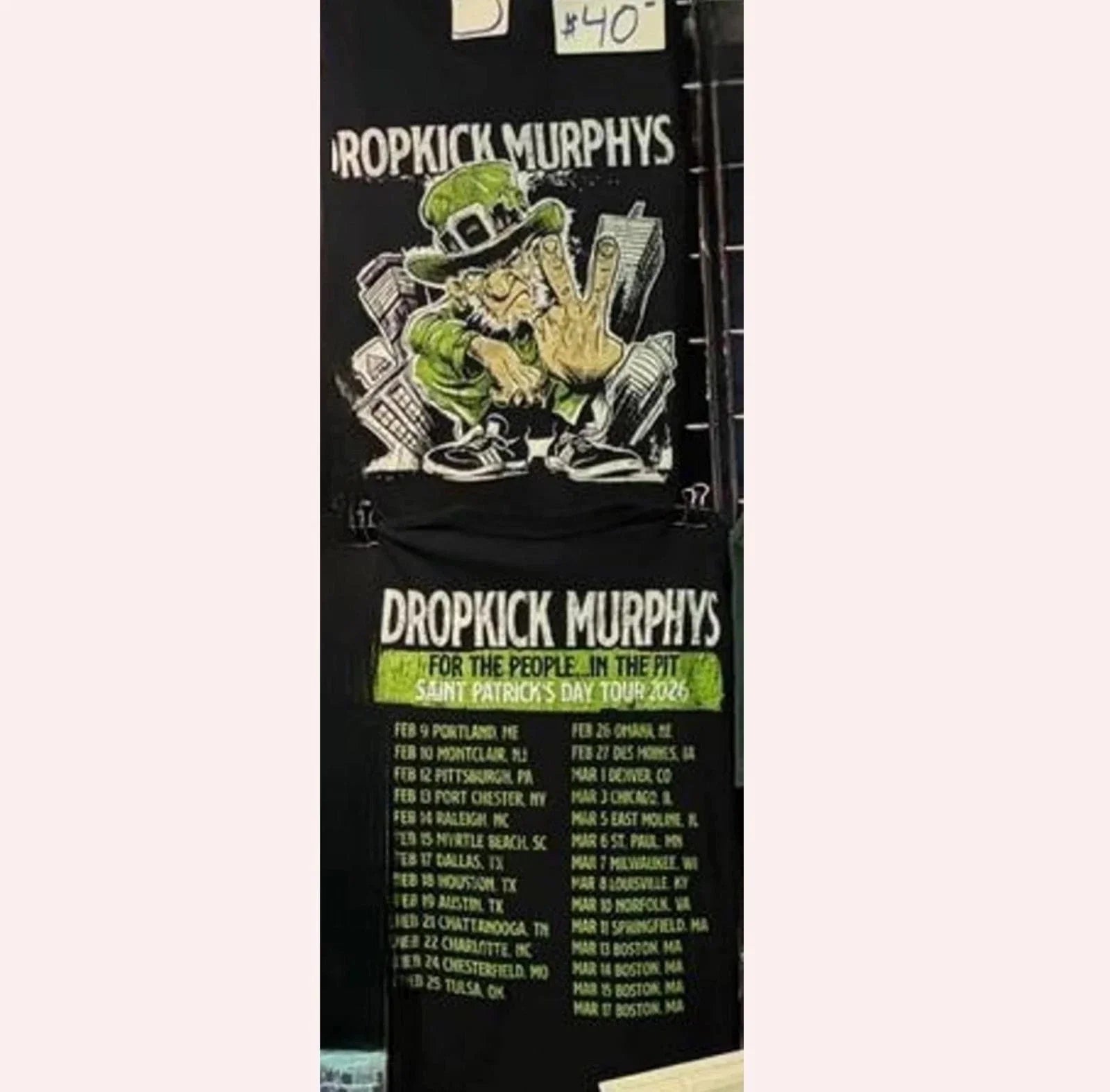 The Dropkick Murphys St Patrick s Day 2026 Tour - Adult & Kids T-Shirts, Sweatshirts & Hoodies apparel design preview 1