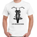 Biker Mens Funny Life Behind Bars Motorbike - Adult & Kids T-Shirts, Sweatshirts & Hoodies apparel design preview 1