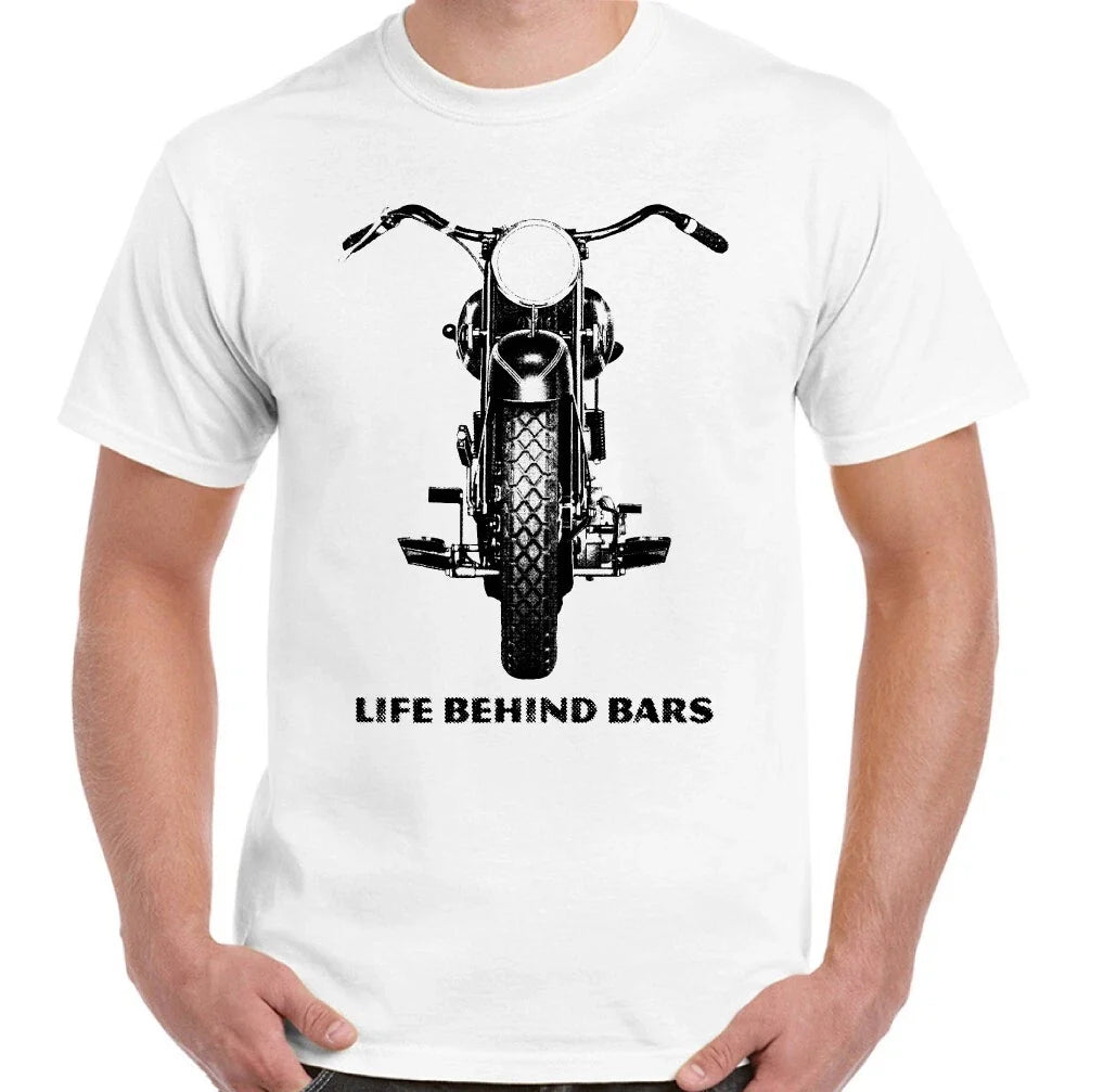 Biker Mens Funny Life Behind Bars Motorbike - Adult & Kids T-Shirts, Sweatshirts & Hoodies apparel design preview 1