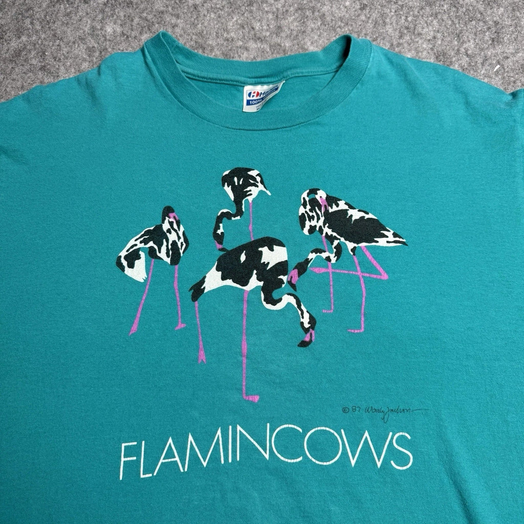Vintage 80s Woodie Jackson Flamincows Cow Art XL - Adult & Kids T-Shirts, Sweatshirts & Hoodies apparel design preview 1
