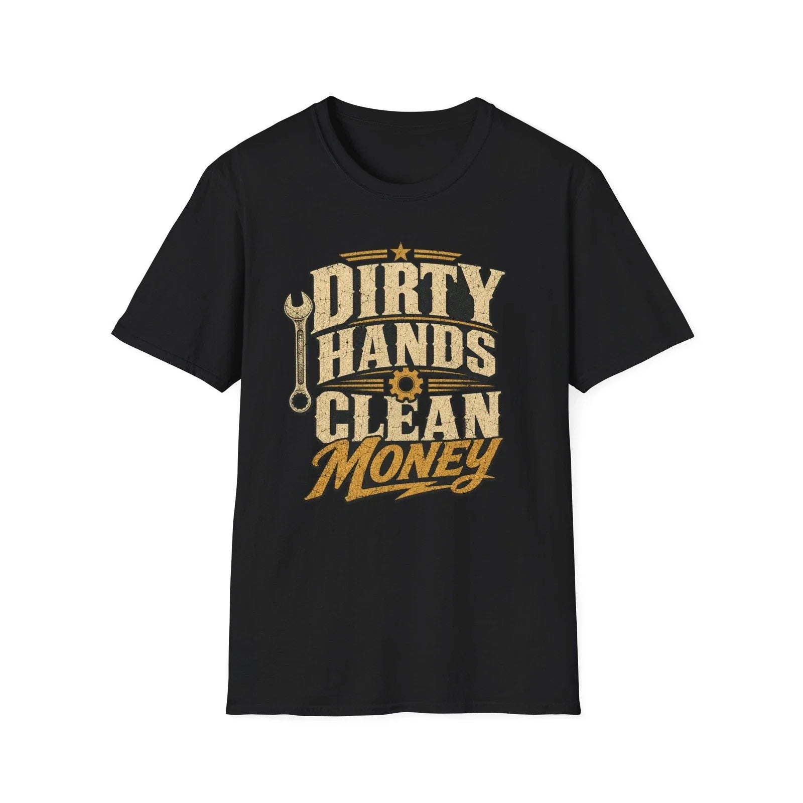Mechanic Humor Dirty Hands Clean Money Funny Dad - Adult & Kids T-Shirts, Sweatshirts & Hoodies apparel design preview 1