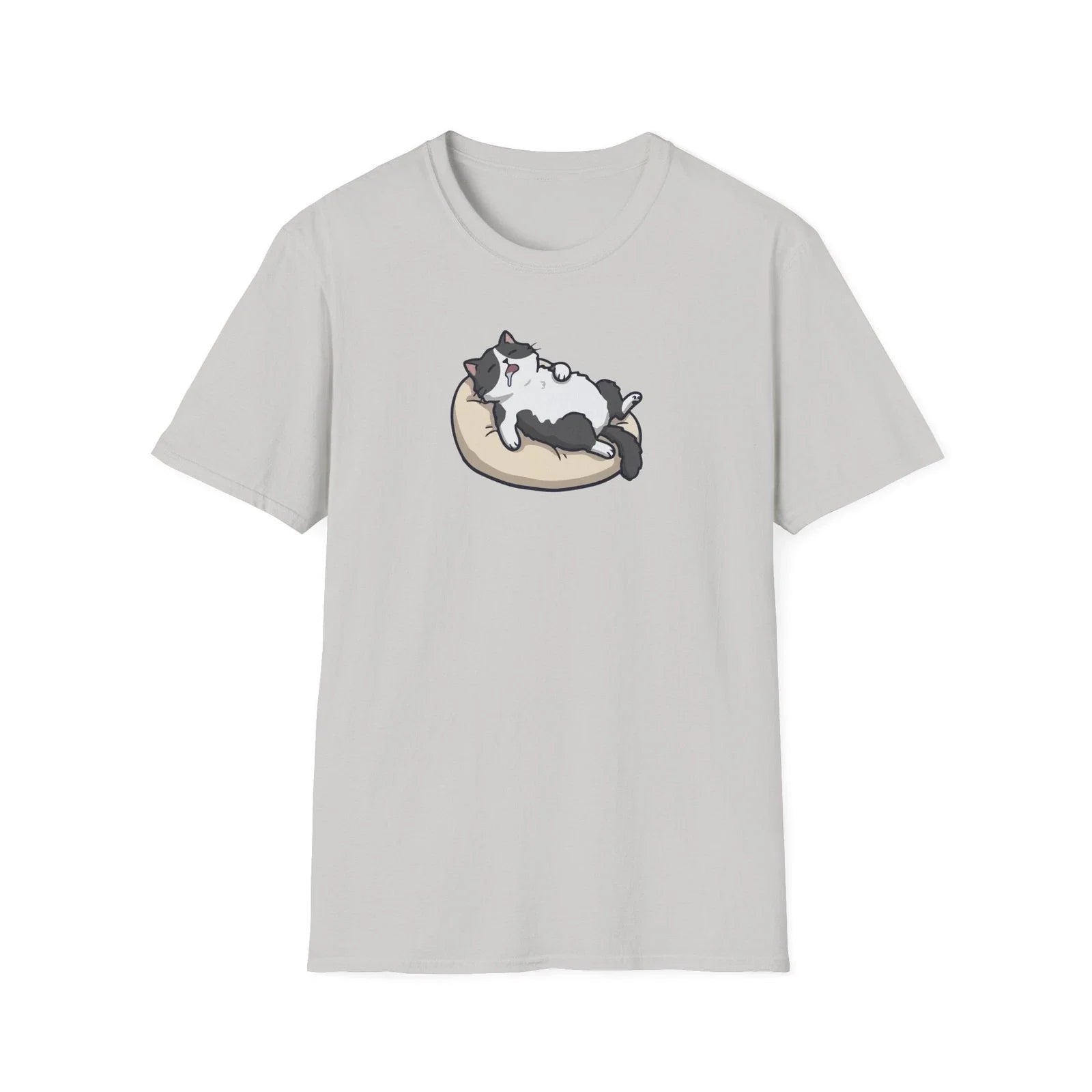 Sleeping Cat Illustration Kawaii on Pillow - Adult & Kids T-Shirts, Sweatshirts & Hoodies apparel design preview 1