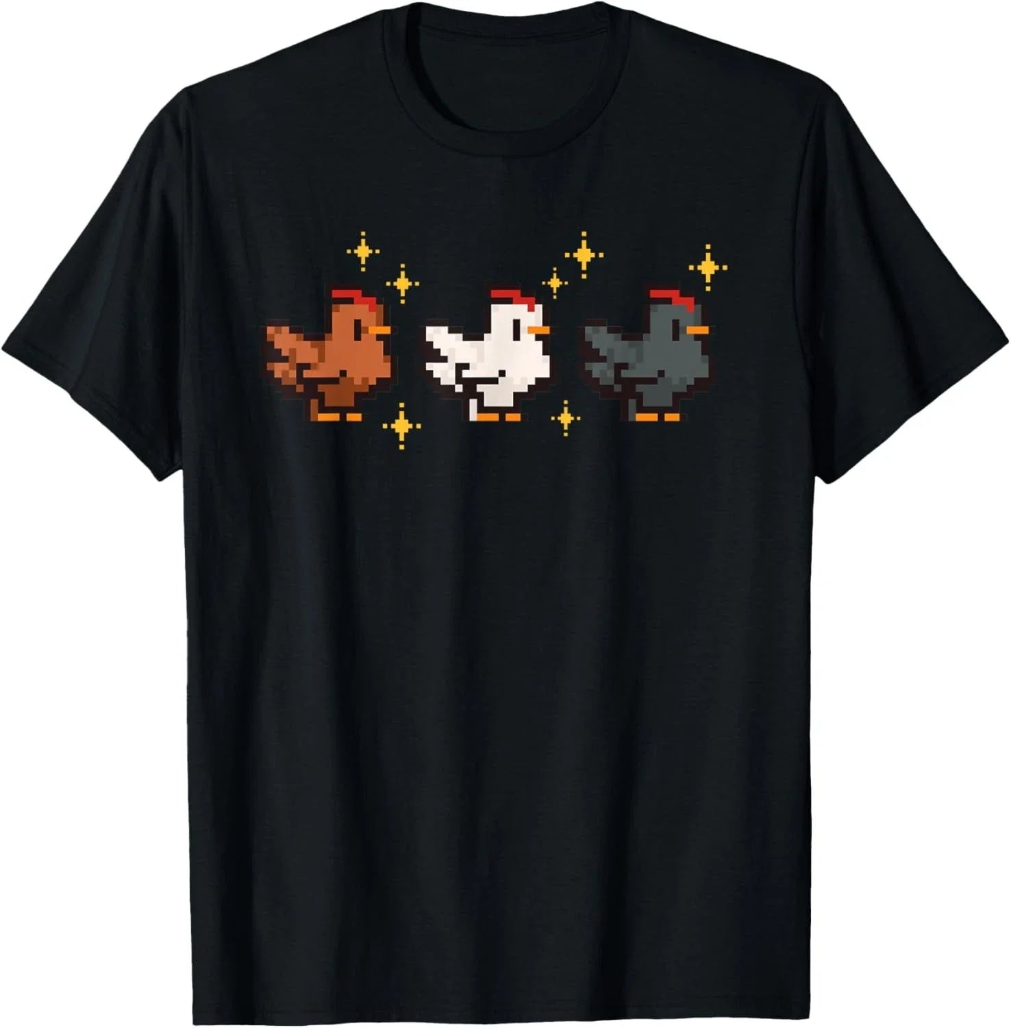 Funny Pixel Chicken Game Meme Farmer Gamer - Adult & Kids T-Shirts, Sweatshirts & Hoodies apparel design preview 1