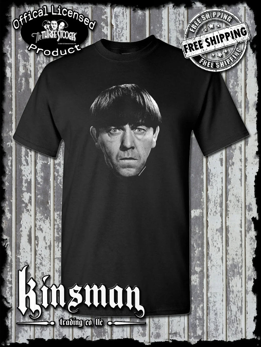 Three Stooges Moe - Adult & Kids T-Shirts, Sweatshirts & Hoodies apparel design preview 1