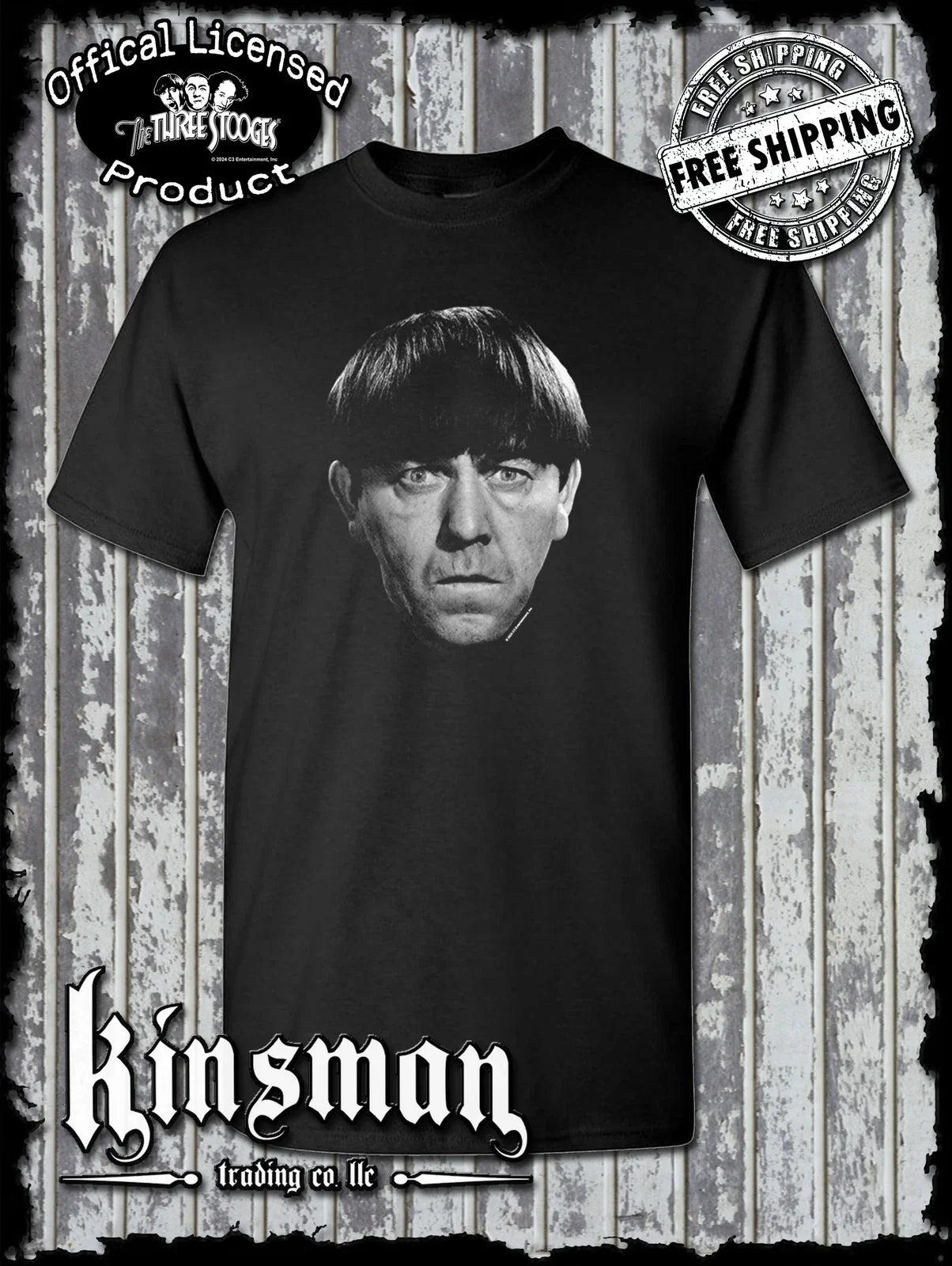 Three Stooges Moe - Adult & Kids T-Shirts, Sweatshirts & Hoodies apparel design preview 1