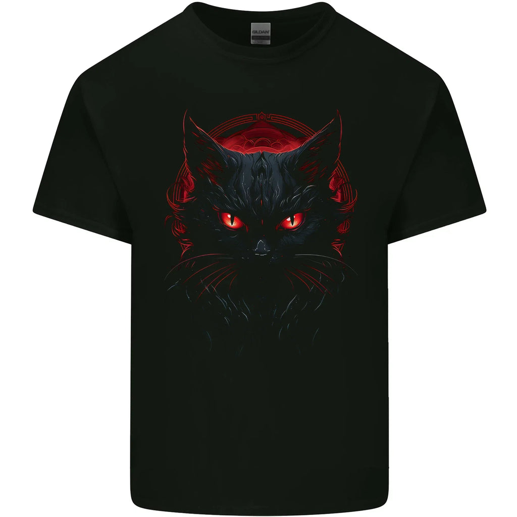 Satanic Cat Evil Halloween Mens Cotton Top - Adult & Kids T-Shirts, Sweatshirts & Hoodies apparel design preview 1