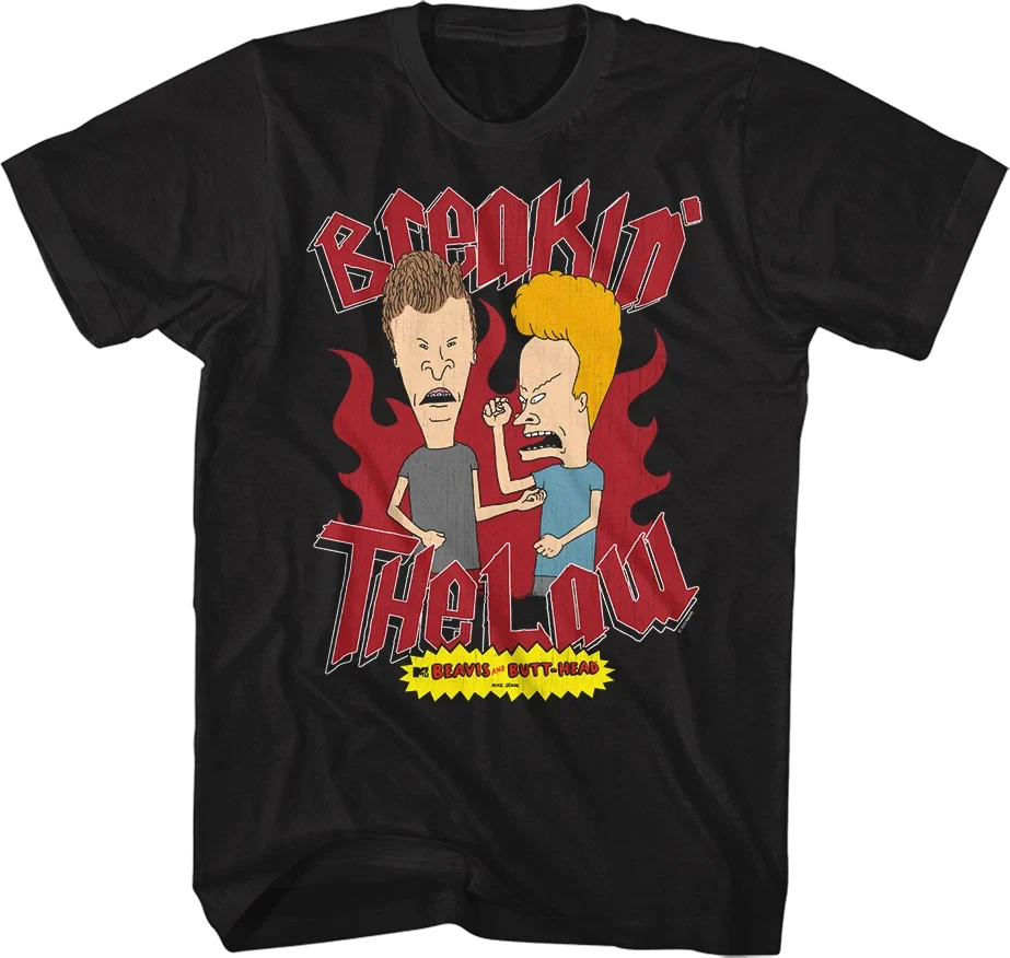 Vintage Breakin' The Law Beavis And Butt-Head All - Adult & Kids T-Shirts, Sweatshirts & Hoodies apparel design preview 1