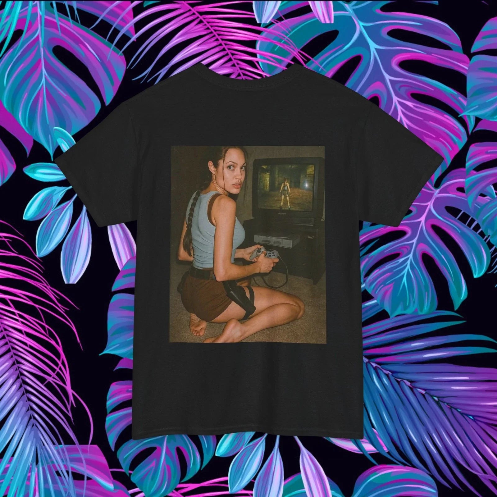 Tomb Raider Lara Croft Retro Video Game Top, womb - Adult & Kids T-Shirts, Sweatshirts & Hoodies apparel design preview 1
