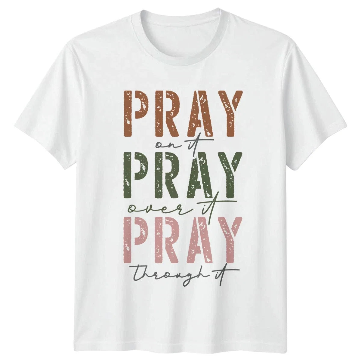 Pray On It Over Faith Prayer Gift For Him And Her - Adult & Kids T-Shirts, Sweatshirts & Hoodies apparel design preview 1