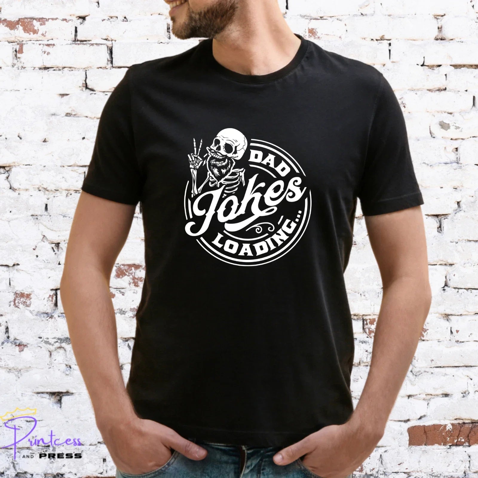 DAD JOKES LOADING Gift for him, XMAS FATHERS DAY - Adult & Kids T-Shirts, Sweatshirts & Hoodies apparel design preview 1