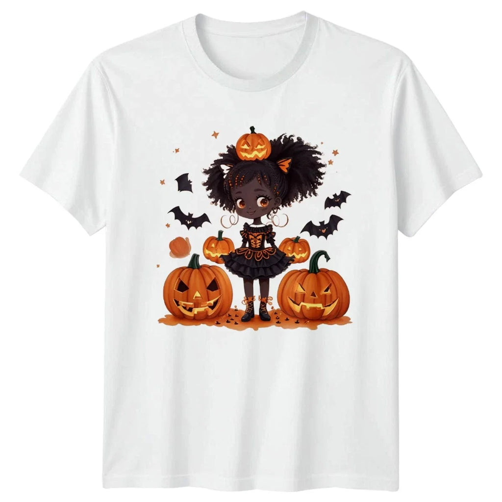Cute Halloween Pumpkin Girl Kawaii Gothic - Adult & Kids T-Shirts, Sweatshirts & Hoodies apparel design preview 1