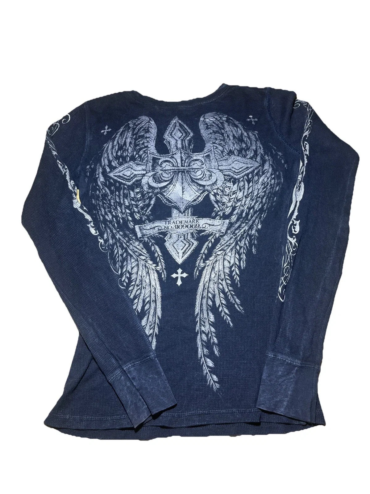 VTG Y2K Affliction Size XSMall Goth Emo Angel Wing - Adult & Kids T-Shirts, Sweatshirts & Hoodies apparel design preview 1