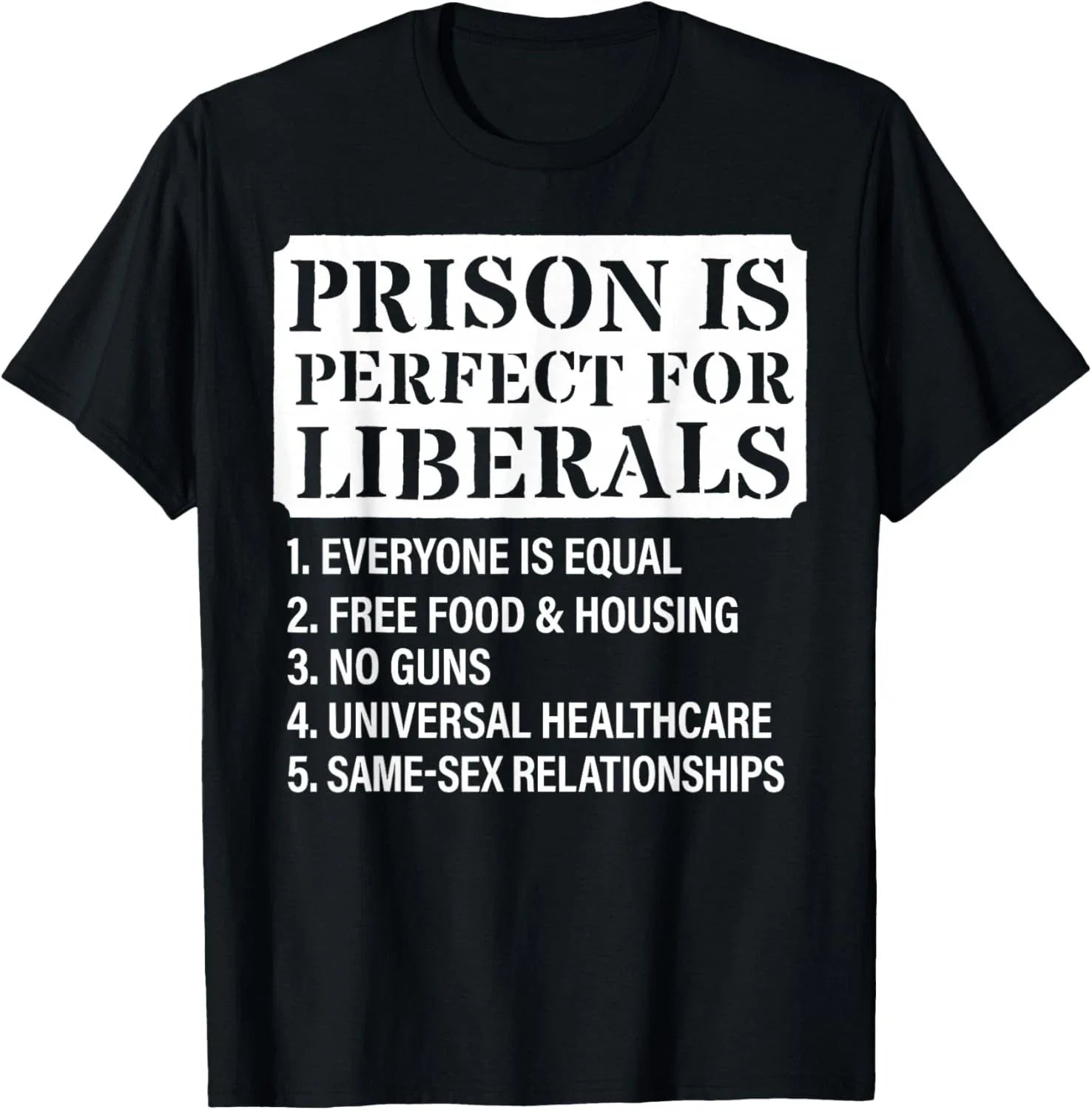 Prison is Perfect for Liberals Anti Liberal Quote - Adult & Kids T-Shirts, Sweatshirts & Hoodies apparel design preview 1