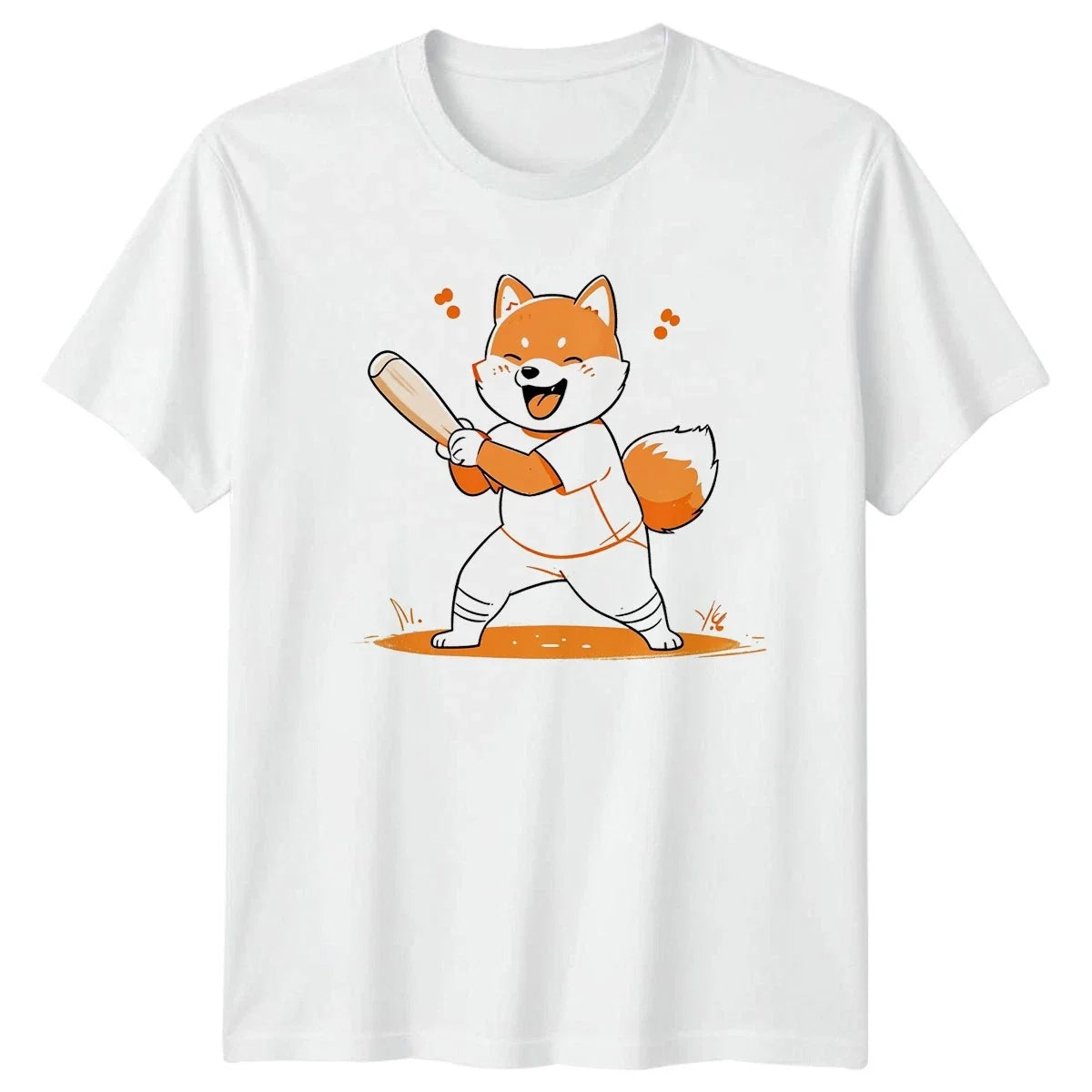 Kawaii Shiba Inu Cricket Player Birthday Gift For Him - Adult & Kids T-Shirts, Sweatshirts & Hoodies apparel design preview 1