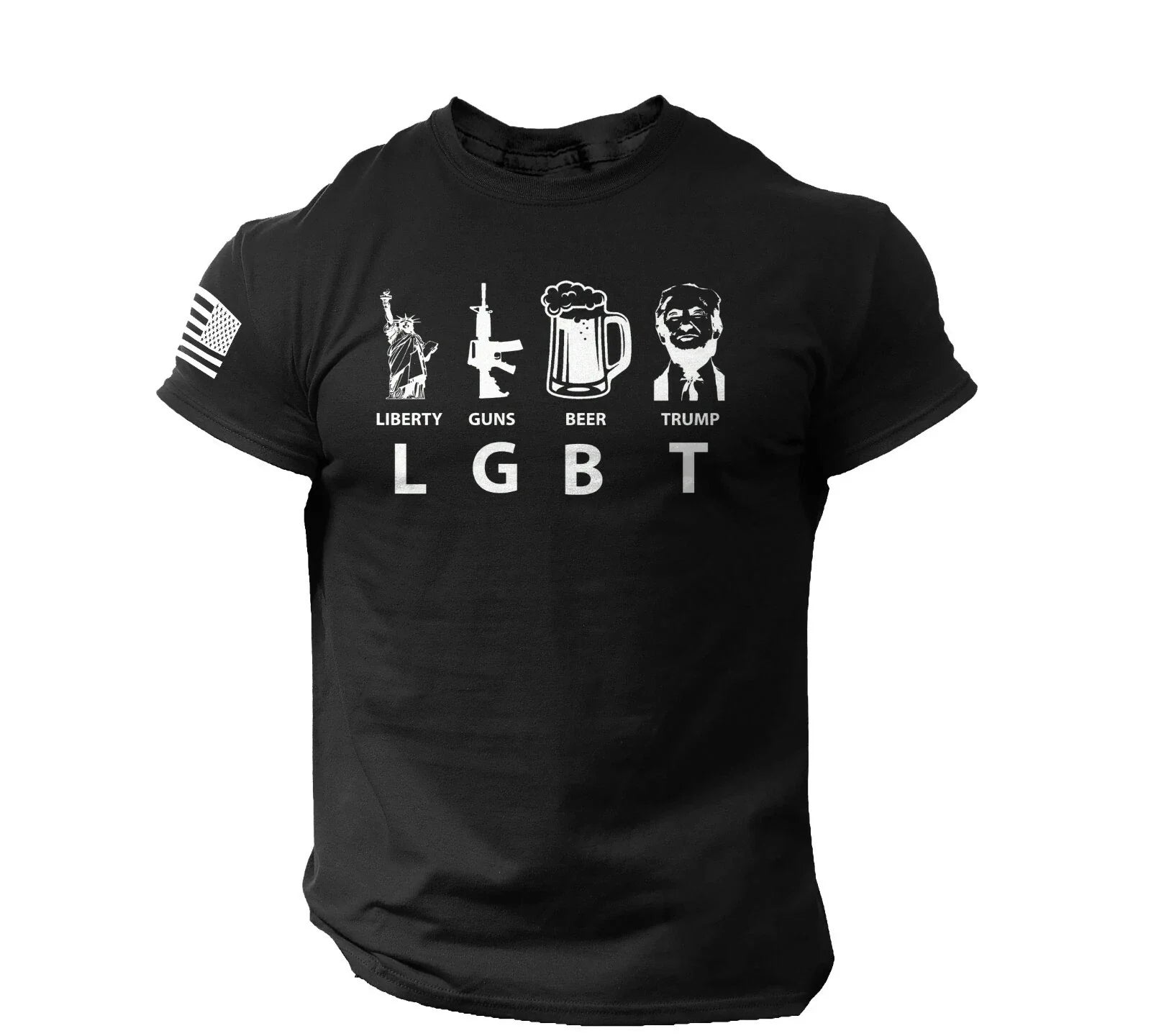 Men Liberty Guns Beer Trump Funny - Adult & Kids T-Shirts, Sweatshirts & Hoodies apparel design preview 1