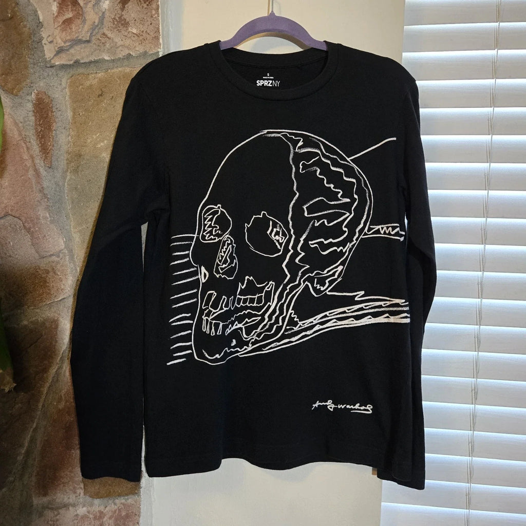 Rare Sprz NY Andy Warhol Skull - Adult & Kids T-Shirts, Sweatshirts & Hoodies apparel design preview 1