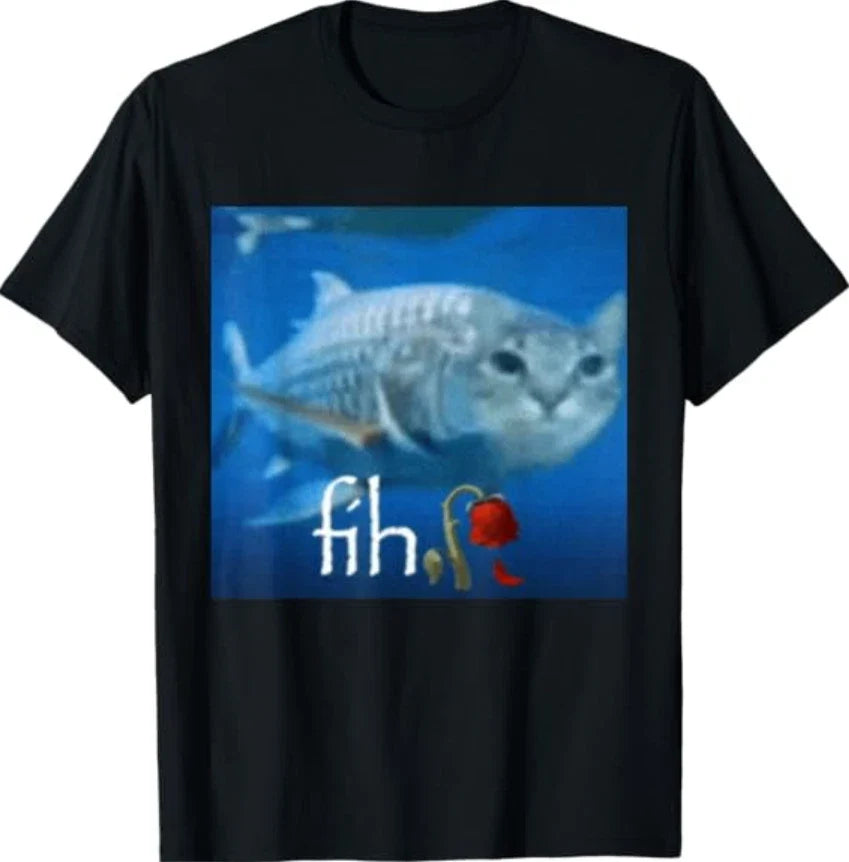 Fih Meme Funny Cat Fish Ai Trend - Adult & Kids T-Shirts, Sweatshirts & Hoodies apparel design preview 1