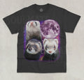 Three Ferrets Moon Funny Cute Animal Meme Graphic - Adult & Kids T-Shirts, Sweatshirts & Hoodies apparel design preview 1