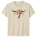Boho Floral Bull Skull Womens Western Bohemian - Adult & Kids T-Shirts, Sweatshirts & Hoodies apparel design preview 1