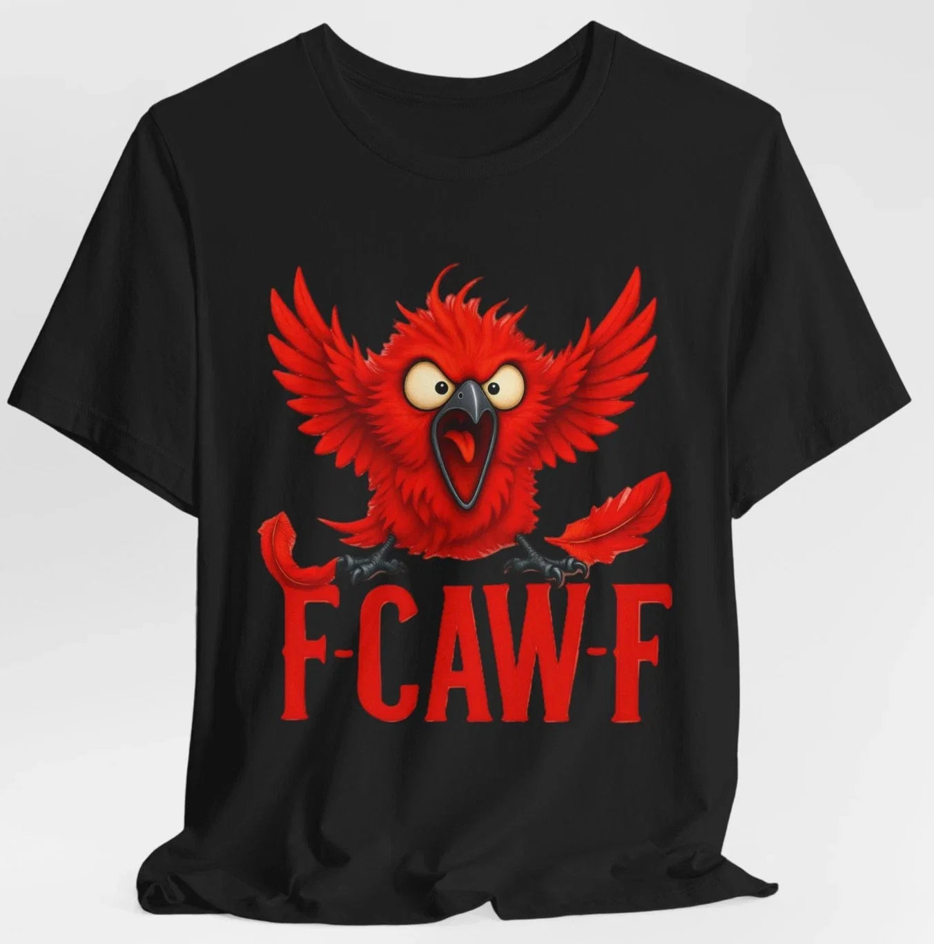 Funny Angry Red Bird F-CAW-F Sarcastic Humor Parody - Adult & Kids T-Shirts, Sweatshirts & Hoodies apparel design preview 1