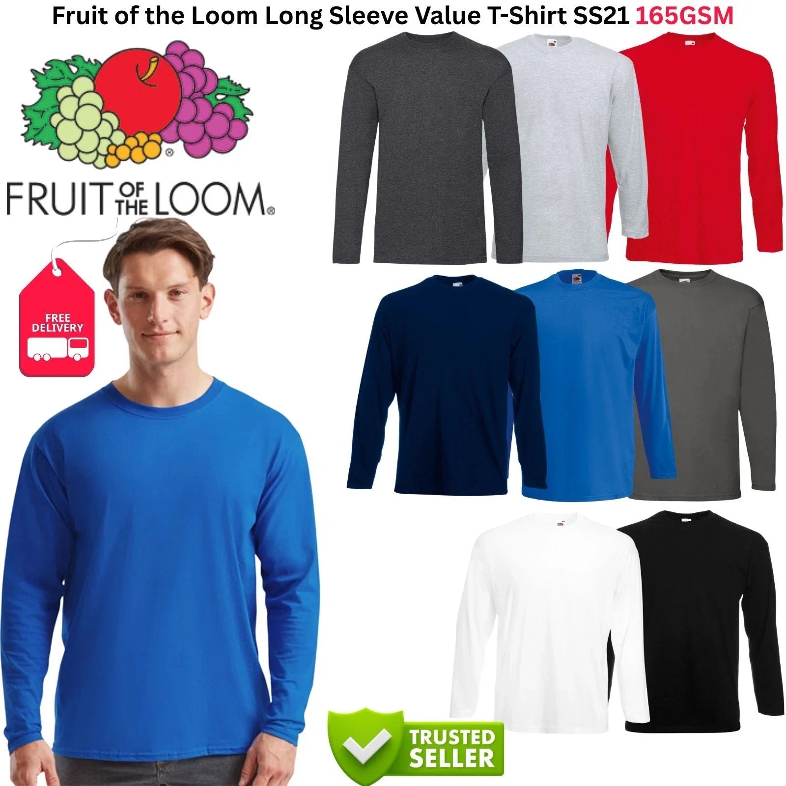 Fruit of the Loom SS21 Value 165GSM Mens Cotton - Adult & Kids T-Shirts, Sweatshirts & Hoodies apparel design preview 1