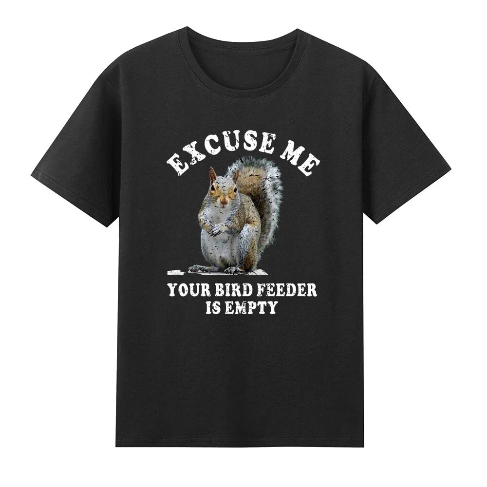 Squirrel Excuse Us Your Bird Feeder Is Empty Funny - Adult & Kids T-Shirts, Sweatshirts & Hoodies apparel design preview 1