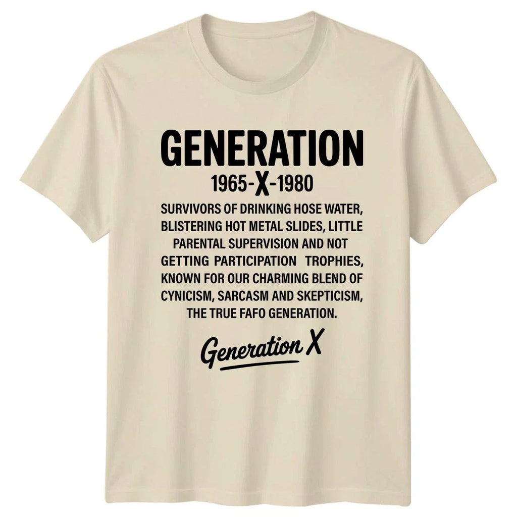 Generation 1965 X 1980 Survivors Gen Nostalgia - Adult & Kids T-Shirts, Sweatshirts & Hoodies apparel design preview 1