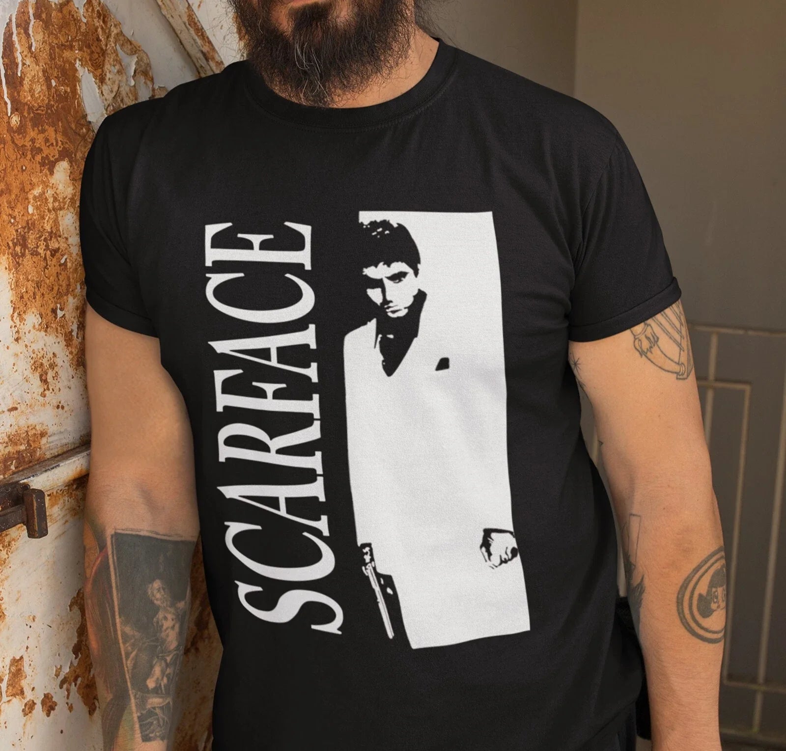 Scarface Tony Montana Al Pacino Movie Poster - Adult & Kids T-Shirts, Sweatshirts & Hoodies apparel design preview 1