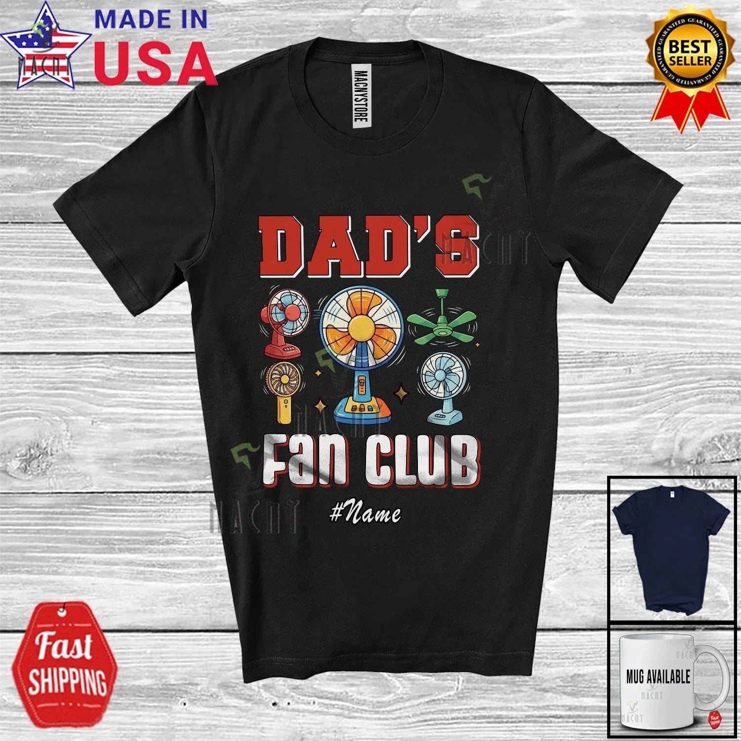 Custom Name Dad's Fan; Father's Day Electrician Dad - Adult & Kids T-Shirts, Sweatshirts & Hoodies apparel design preview 1