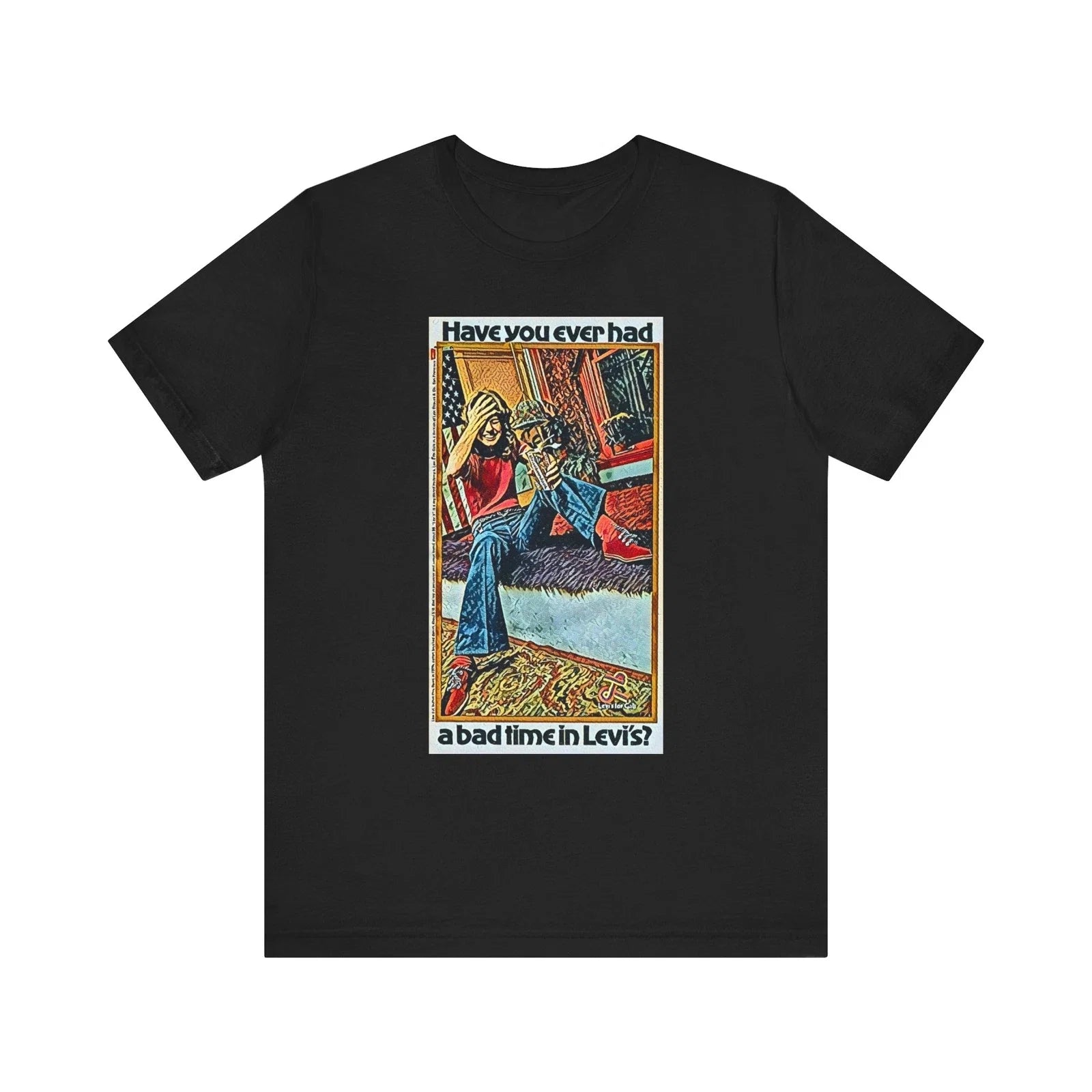 Levi's Retro Ad Art Graphic Print Crewneck Gift NEW - Adult & Kids T-Shirts, Sweatshirts & Hoodies apparel design preview 1