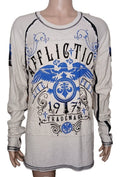 Affliction Y2K Mens Live Fast Beige Blue Black Large - Adult & Kids T-Shirts, Sweatshirts & Hoodies apparel design preview 1