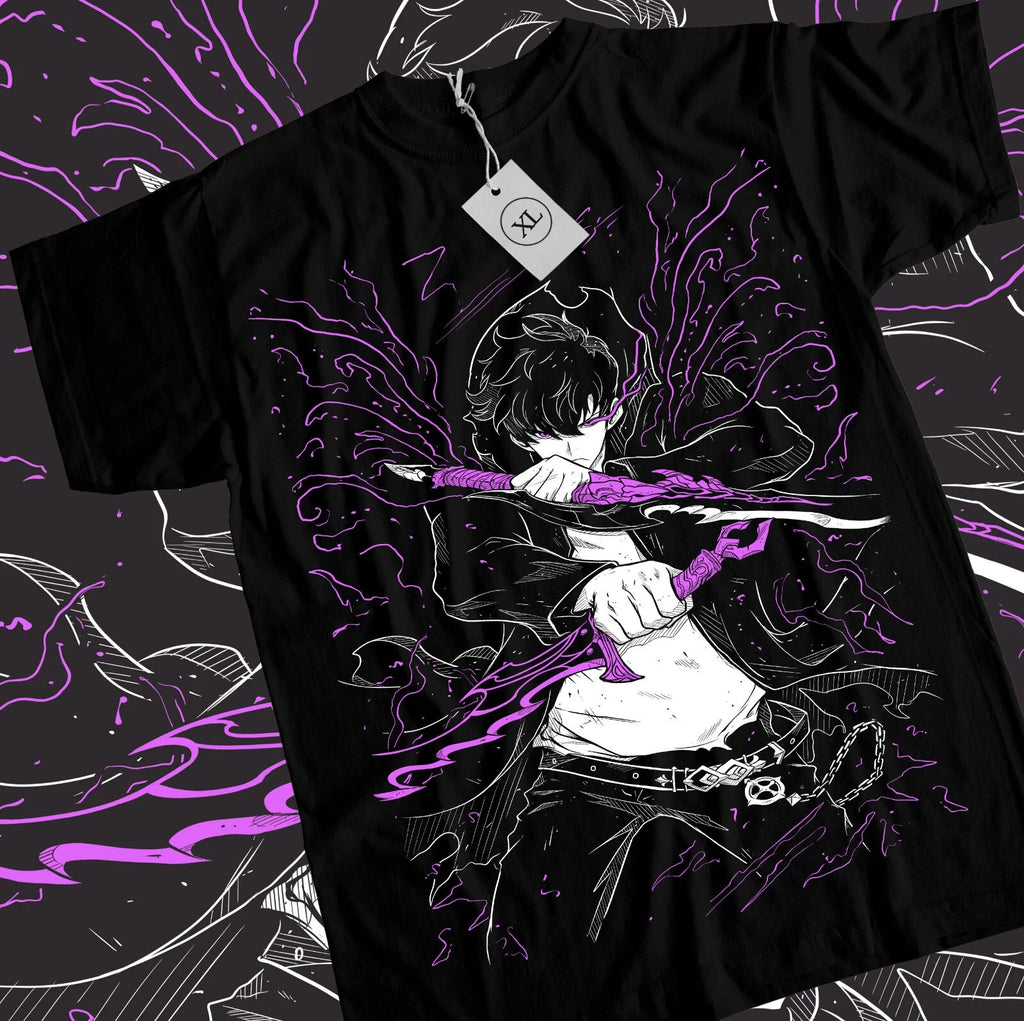 Solo Leveling Sung Jinwoo New Anime Manga Black All - Adult & Kids T-Shirts, Sweatshirts & Hoodies apparel design preview 1