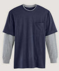 NEW Mens Sz 3XL Navy Blue Layered Look Pocket JOHN - Adult & Kids T-Shirts, Sweatshirts & Hoodies apparel design preview 1