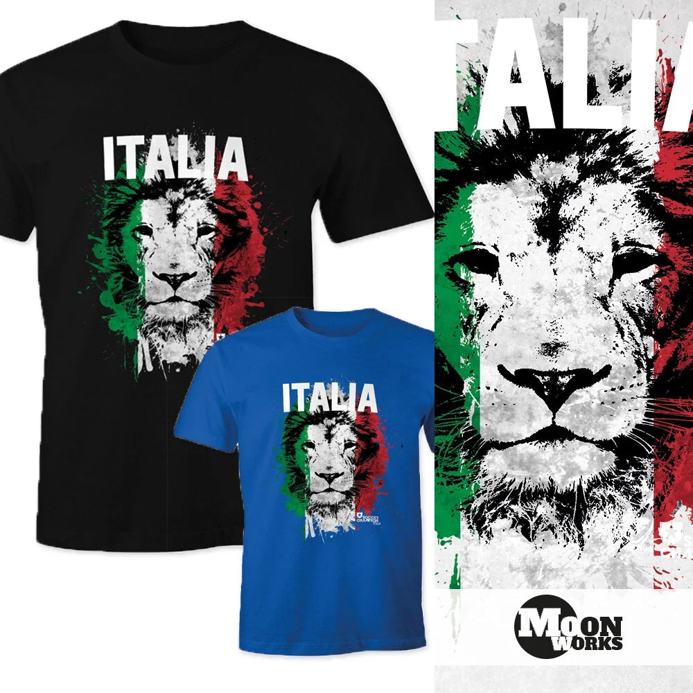 Men's Fan Italy Football European Cup Lion Flag - Adult & Kids T-Shirts, Sweatshirts & Hoodies apparel design preview 1