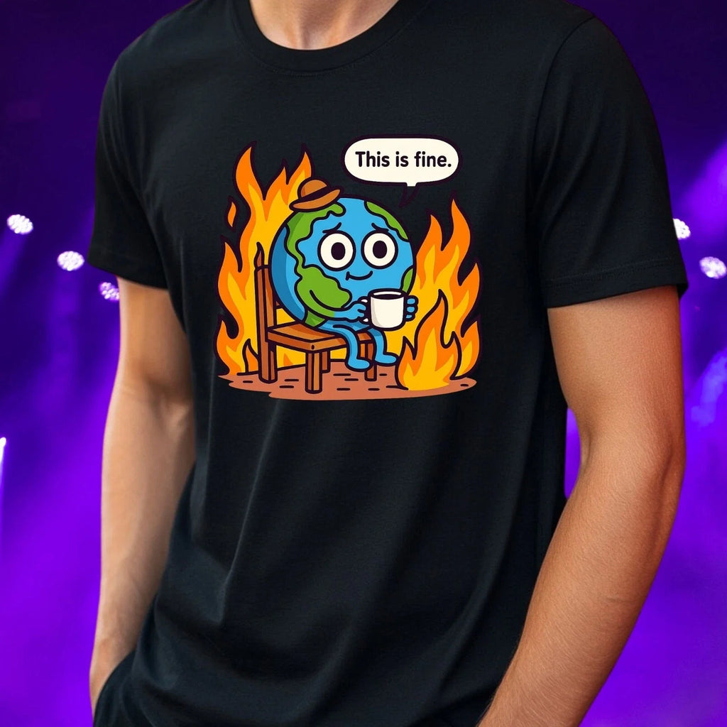 Men's Earth on Fire Meme Motif Cotton Size XS to 5XL - Adult & Kids T-Shirts, Sweatshirts & Hoodies apparel design preview 1