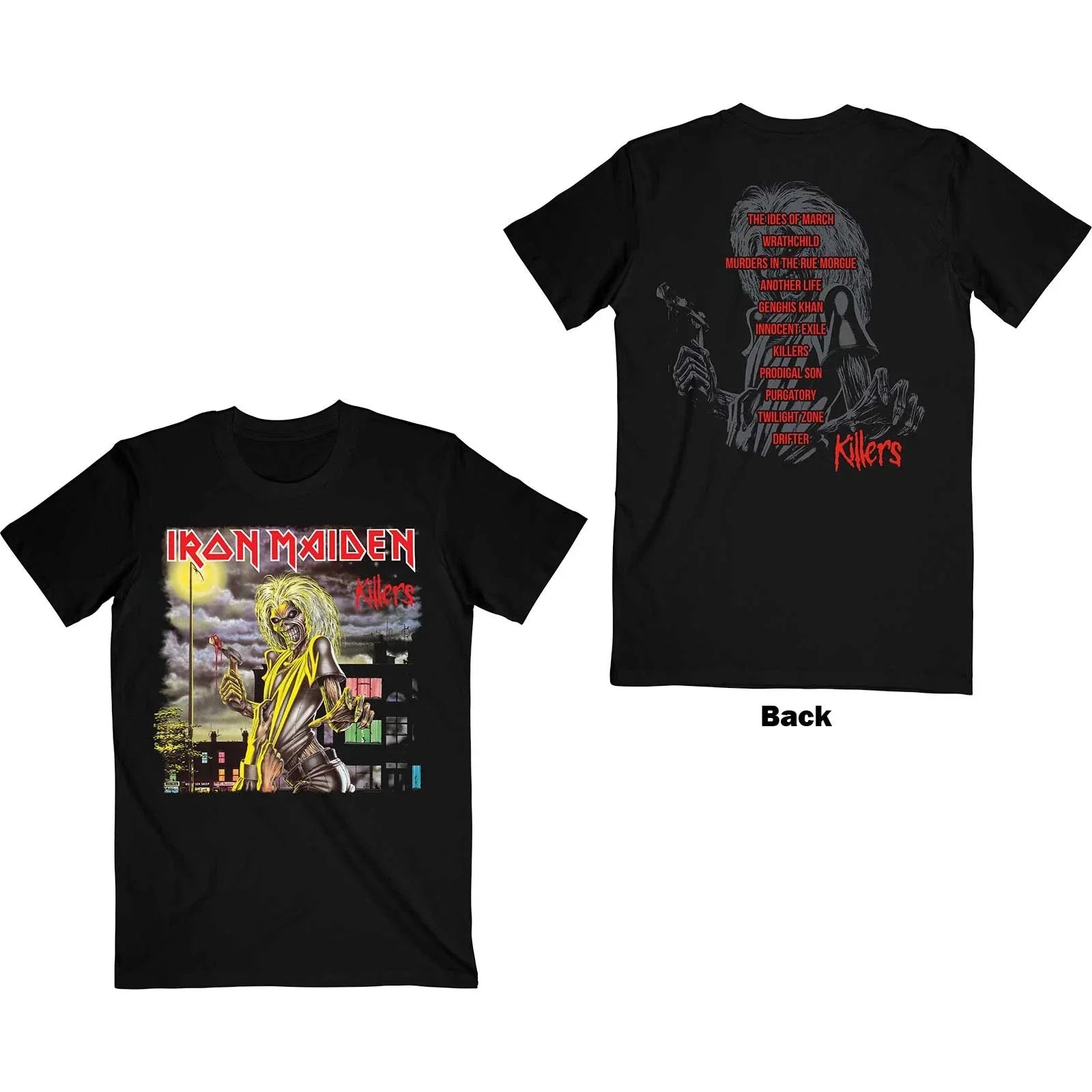 Iron Maiden Killers V.2. Album Track list OFFICIAL - Adult & Kids T-Shirts, Sweatshirts & Hoodies apparel design preview 1