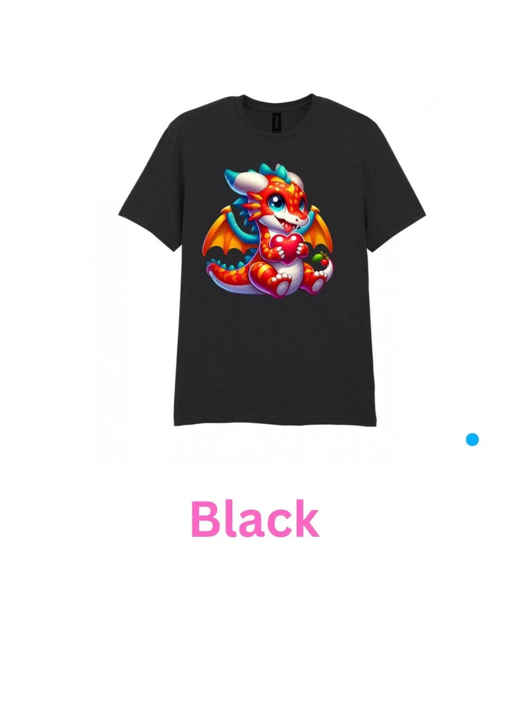 Dragon with a heart kawaii S/M/L/XL/XXL In Various - Adult & Kids T-Shirts, Sweatshirts & Hoodies apparel design preview 1