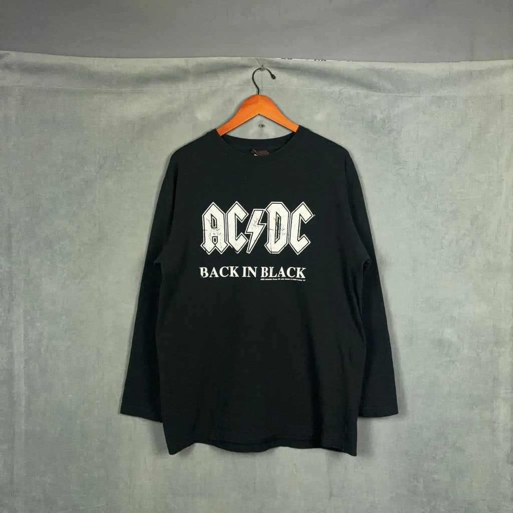 Vintage Y2K AC/DC Back in Black Mens Size XL - Adult & Kids T-Shirts, Sweatshirts & Hoodies apparel design preview 1