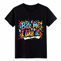Retro Graffiti "Bite Me I Like It" Bold Statement - Adult & Kids T-Shirts, Sweatshirts & Hoodies apparel design preview 1