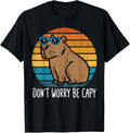 Dont Worry Be Capy Capybara Retro Men Boys Kids Youth - Adult & Kids T-Shirts, Sweatshirts & Hoodies apparel design preview 1