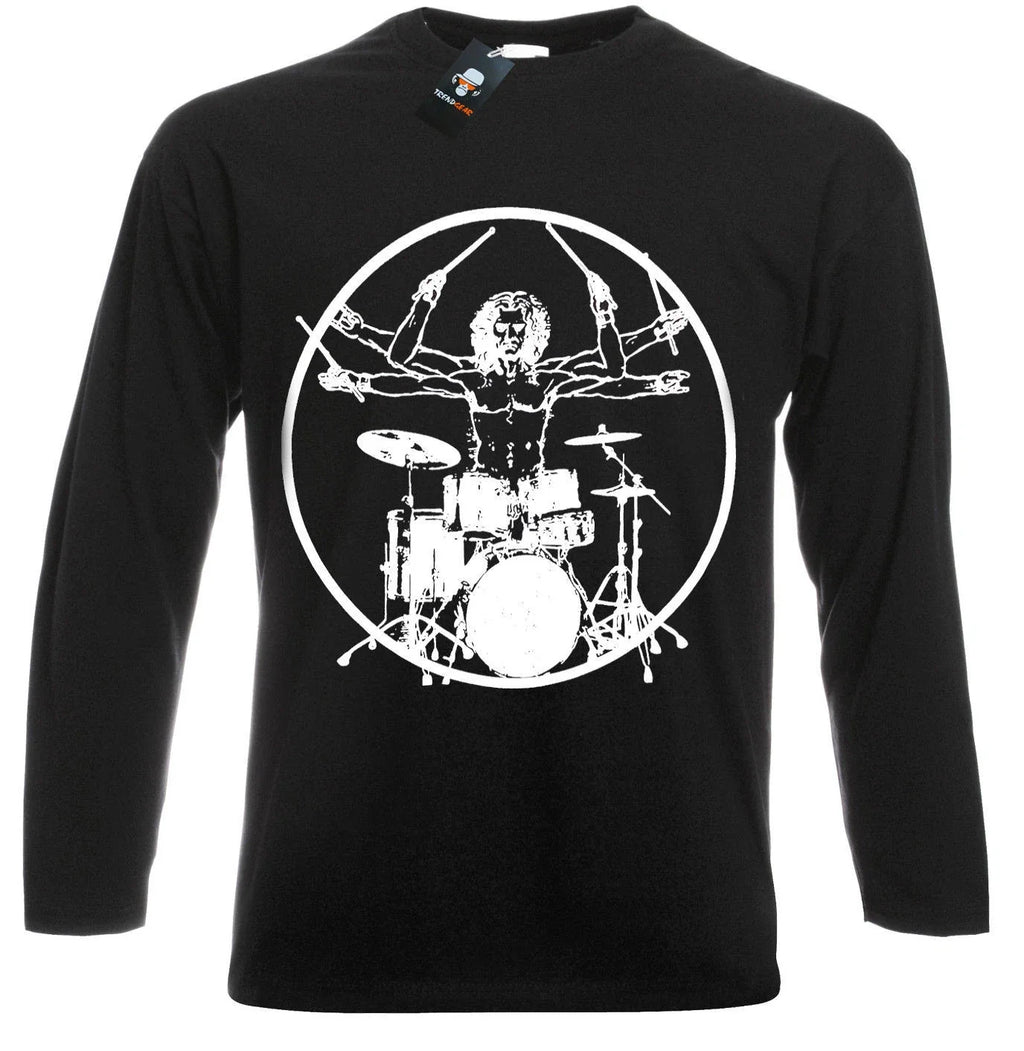 Vitruvian Drummer Drums Drum Kit Stick Music Rock - Adult & Kids T-Shirts, Sweatshirts & Hoodies apparel design preview 1