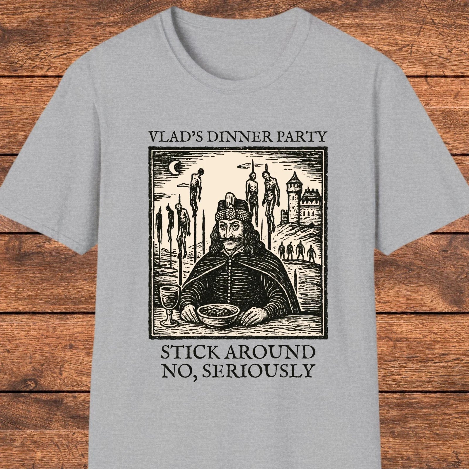 Vlad the Impaler Gothic Medieval Dark Humor Vampire - Adult & Kids T-Shirts, Sweatshirts & Hoodies apparel design preview 1