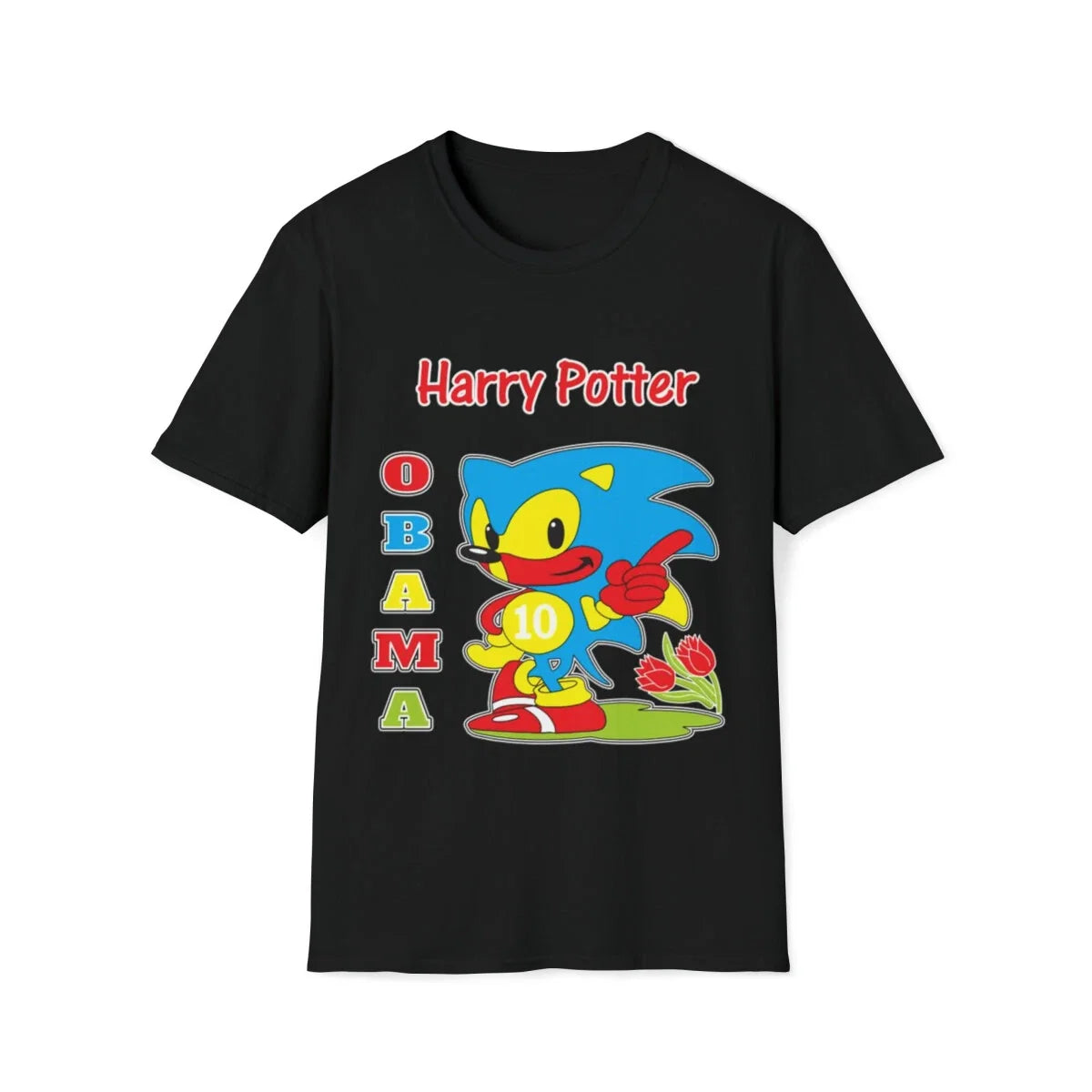 Obama Sonic Bootleg Ironic Humor Gaming Graphic - Adult & Kids T-Shirts, Sweatshirts & Hoodies apparel design preview 1