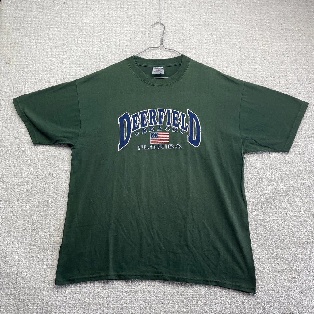 VTG Y2K Deerfield Beach Florida Men Sz XL Forest Pine - Adult & Kids T-Shirts, Sweatshirts & Hoodies apparel design preview 1