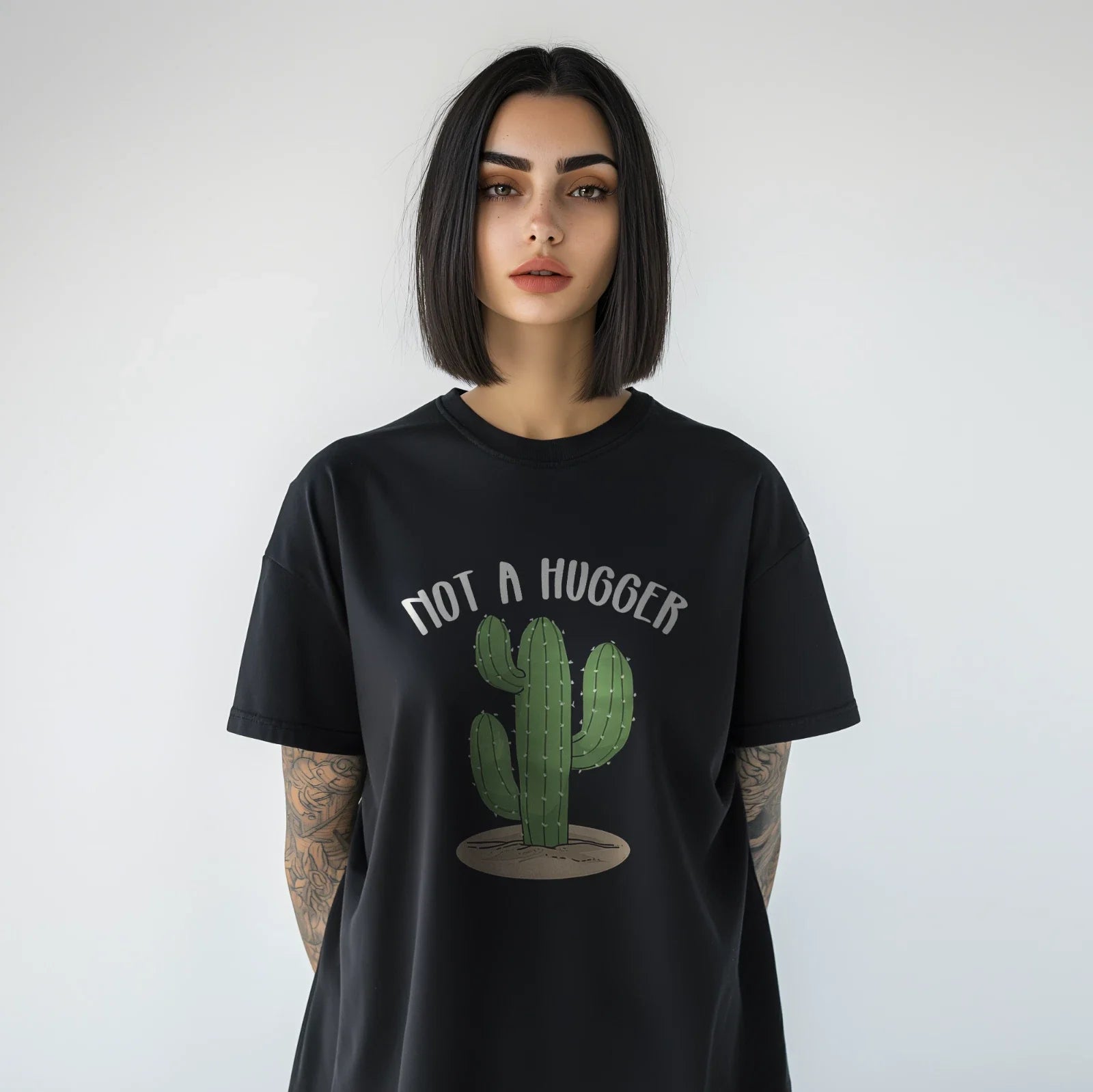 Not A Hugger Cactus Funny Sarcastic Desert Plant - Adult & Kids T-Shirts, Sweatshirts & Hoodies apparel design preview 1