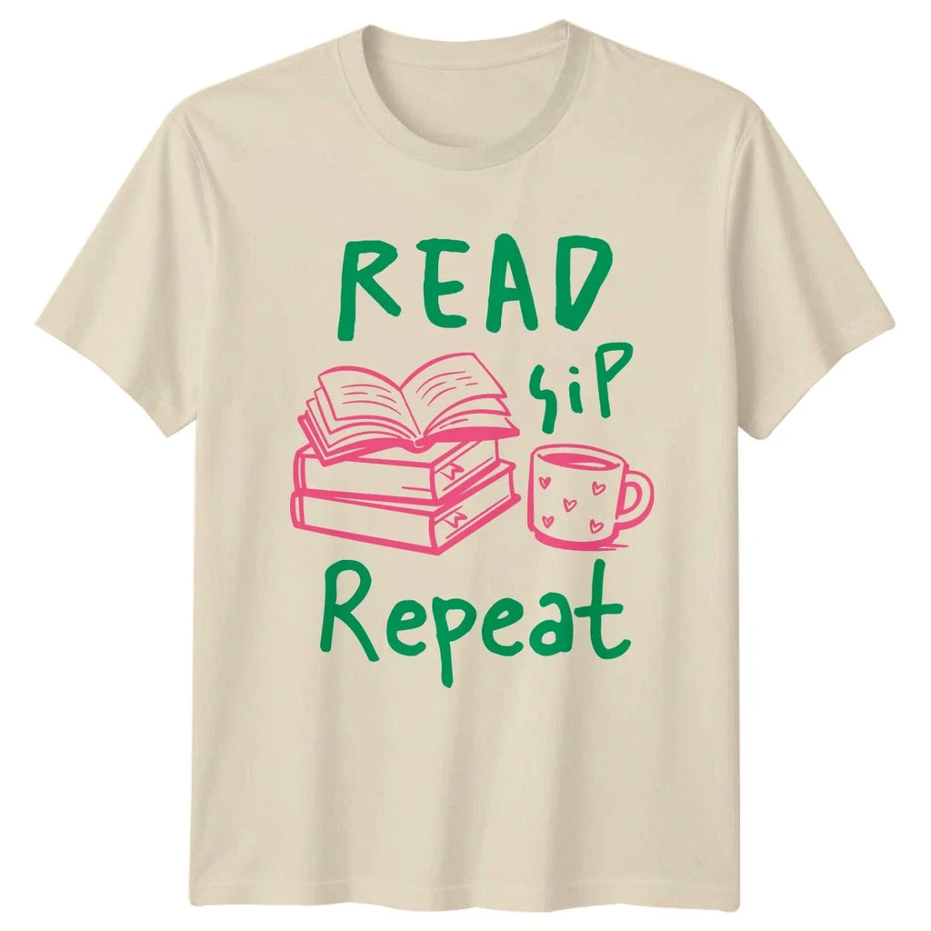 Read Sip Repeat Book Lovers Reading Birthday Gift For - Adult & Kids T-Shirts, Sweatshirts & Hoodies apparel design preview 1