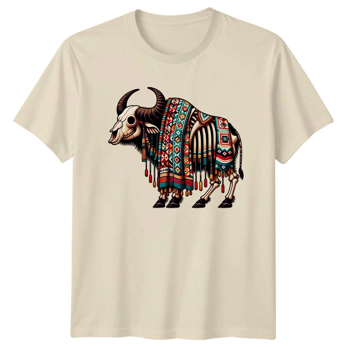 Tribal Buffalo Skeleton Art Boho Western Gift For Him - Adult & Kids T-Shirts, Sweatshirts & Hoodies apparel design preview 1